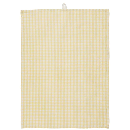 Strofinaccio Molly - quadretti gialli e bianco sporco - 55x70 cm