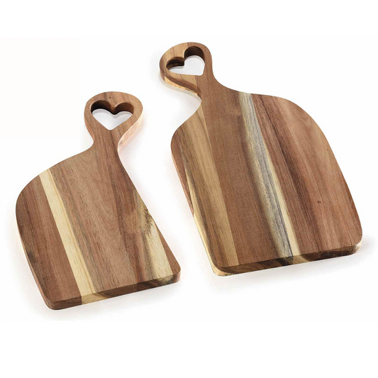 Tagliere in legno di acacia - manico cuore